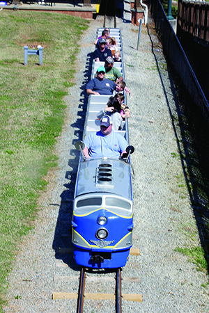 Many festival goers hop a ride on the train during the The 25th Foothills Merry Go Round Festival on Saturday April 23rd. 