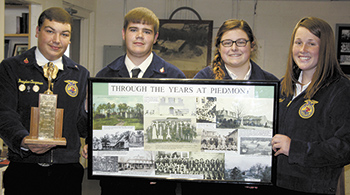 Burns FFA presents 1960 Piedmont High Trophy to Lawndale Historical Museum