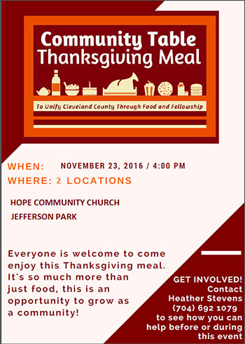 Thanksgiving meal aims to build community unity
