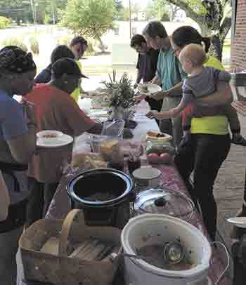 Local foods potluck style...