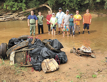 Volunteers clean up half ton of debris from First Broad River