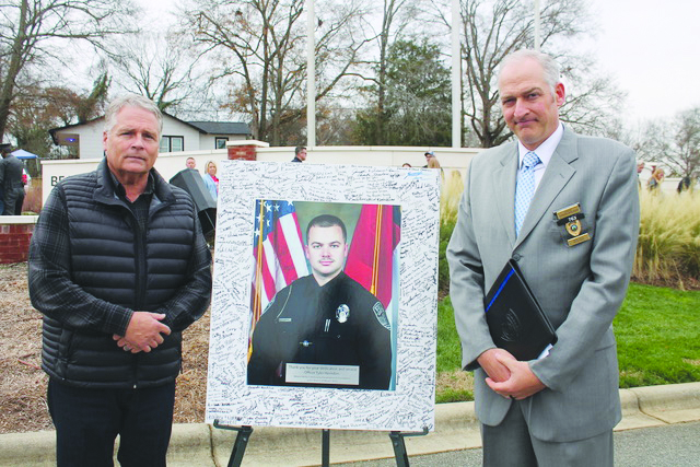 Mt. Holly honors Officer Herndon at Memorial Plaza unveiling