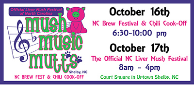 Mush, Music and Mutts is Oct 17