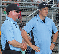 Umpires for the Crest Alumni Co-Ed Softball Showcase game