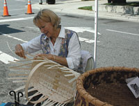 Lynn Eskridge, basket maker at Foothills Farmers Market