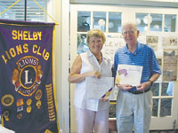 Shelby Lions Club Lion Of The Year And New Member