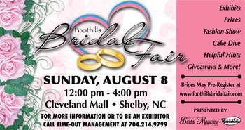 FOOTHILLS BRIDAL FAIR Coming August 8th