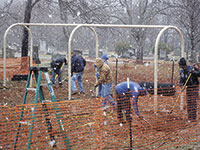 Snow Slows Work On Playground