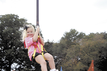 FLYING THROUGH THE AIR AT THE CORN MAZE...