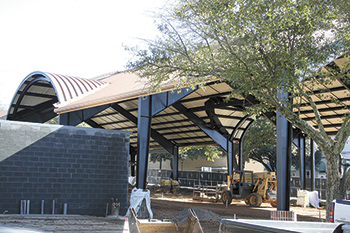 Uptown Shade Pavilion Construction on Schedule