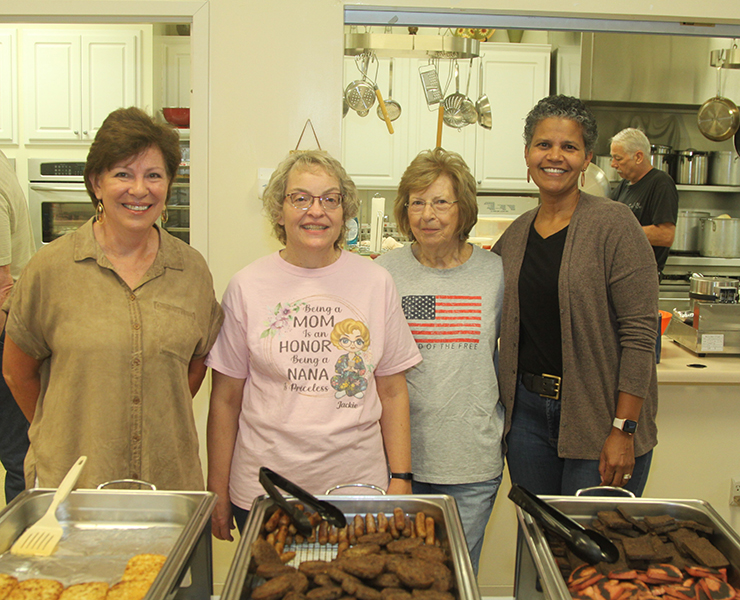 Sandra Greene, Jackie Bridges, Joy Hicks and Celeste Branham serve breakfast at the Crestview Baptist Church all you can eat breakfast