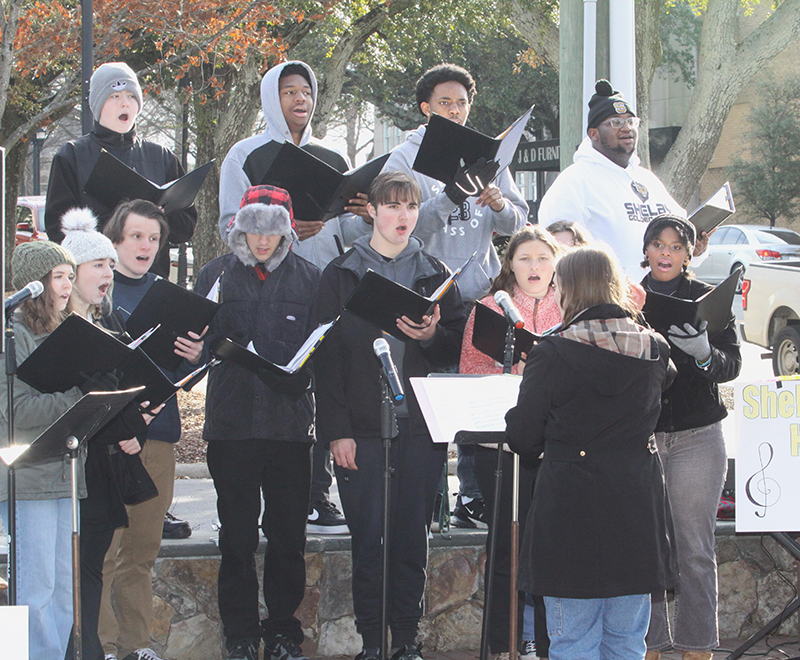 The Shelby High Choir performed at the Foothills Farmers Market.
