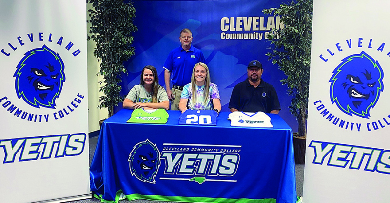 Katie Hively signs her National Letter of Intent to play softball at Cleveland Community College.