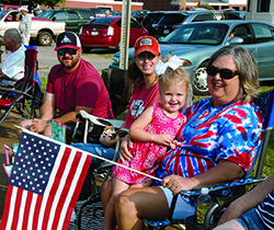 Andi Blake White age 2 and her grandmother Cindy Blake enjoyed the parade and patriotic programs 