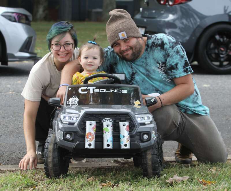 Rose, Alice and Adam Bumgardner at the Sharon Church Car Show.  